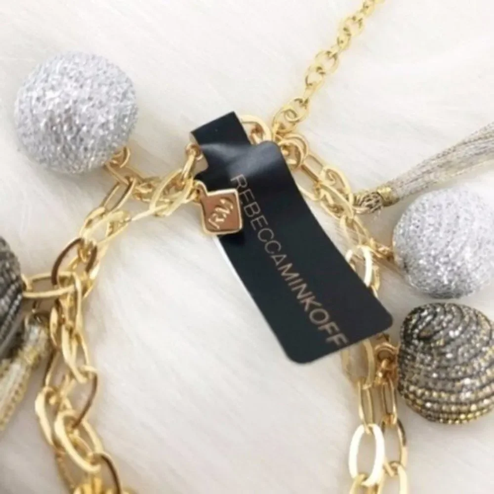 REBECCA MINKOFF Gold Tassel Bracelet